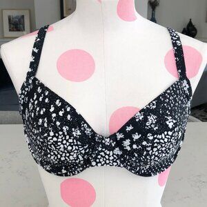 Sunmarin Beach Fashion Swim Nylon/Elastane Bikini Top Navy + White Sz 10 NWOT